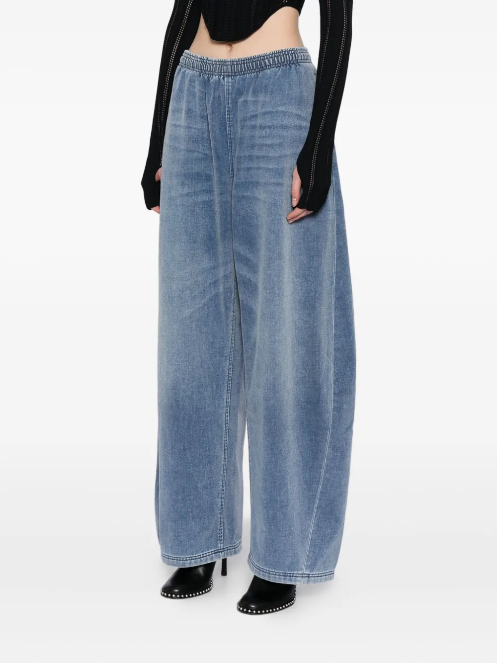 Alexander Wang Logo-embossed Trousers In Blue