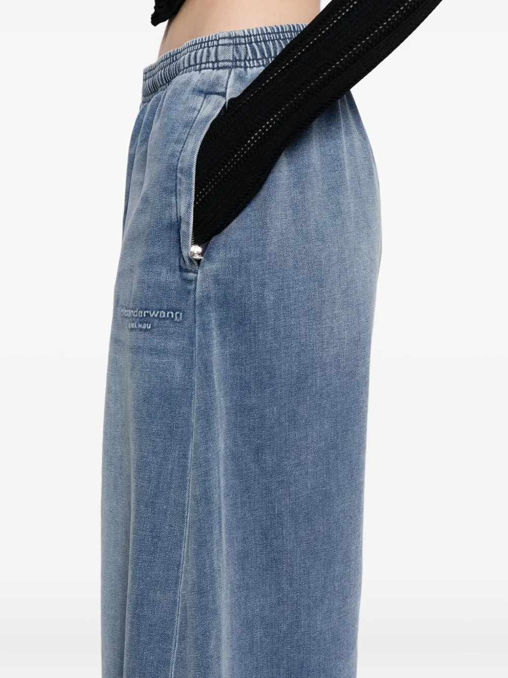 Alexander Wang Logo-embossed Trousers In Blue