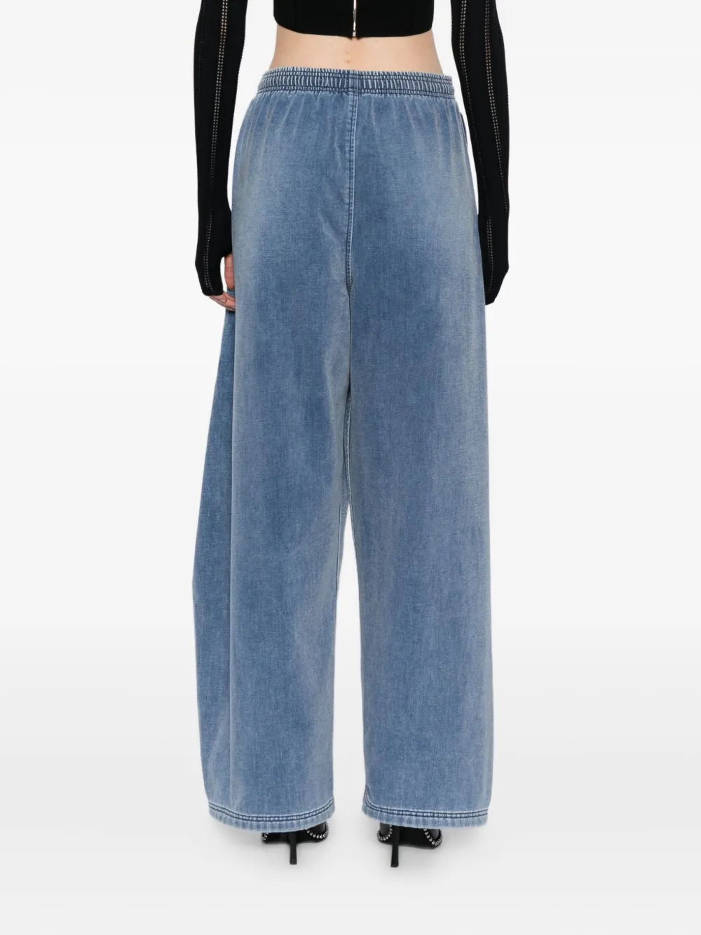 Alexander Wang Logo-embossed Trousers In Blue