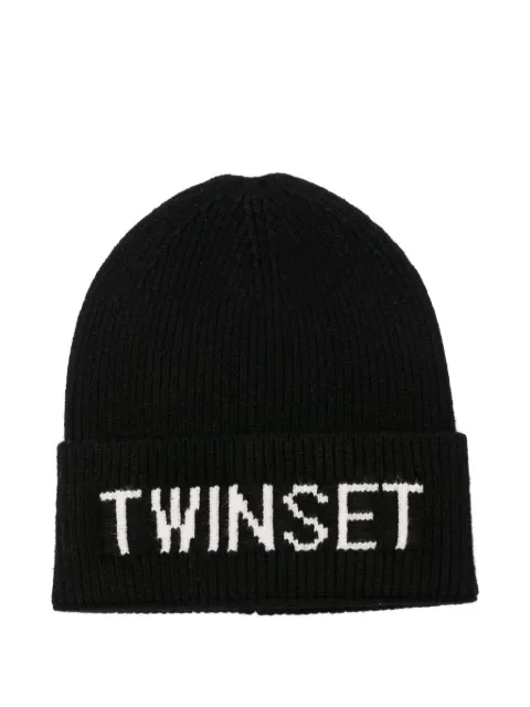 TWINSET Kids logo-embroidered beanie