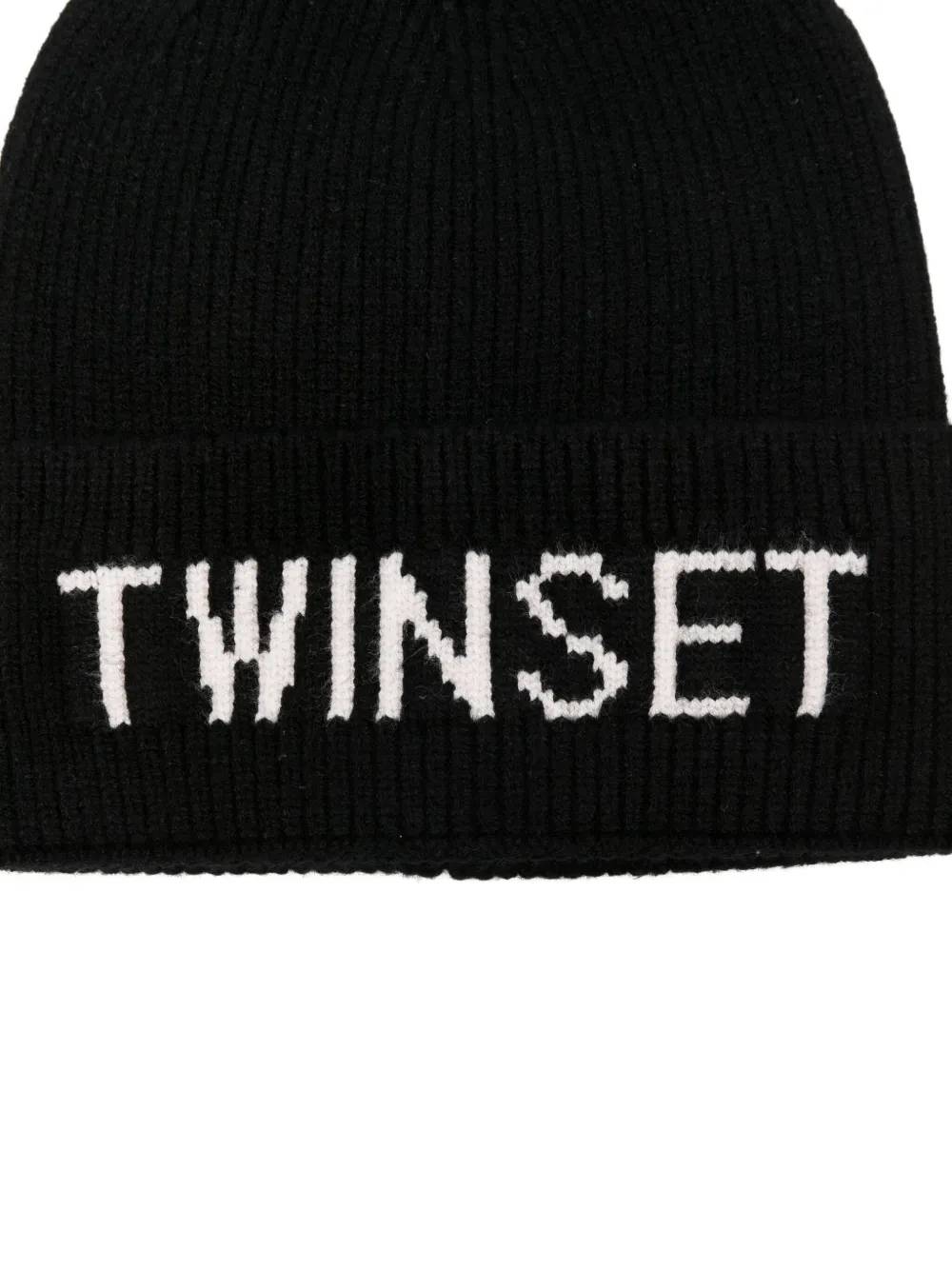 TWINSET Kids logo-embroidered beanie Zwart