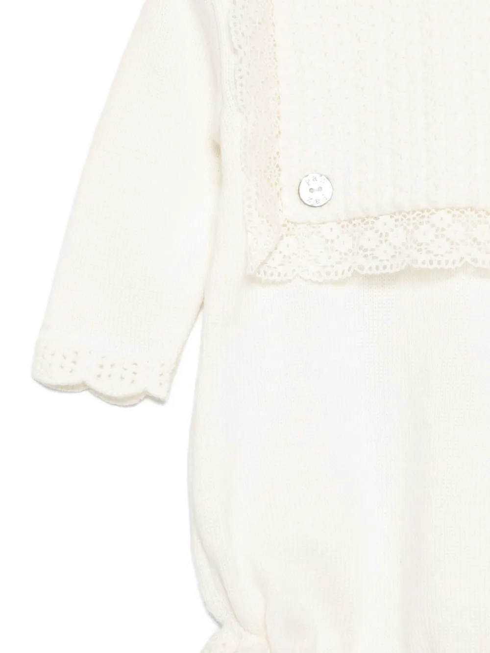 Paz Rodriguez Lace-trimmed Button Body In White