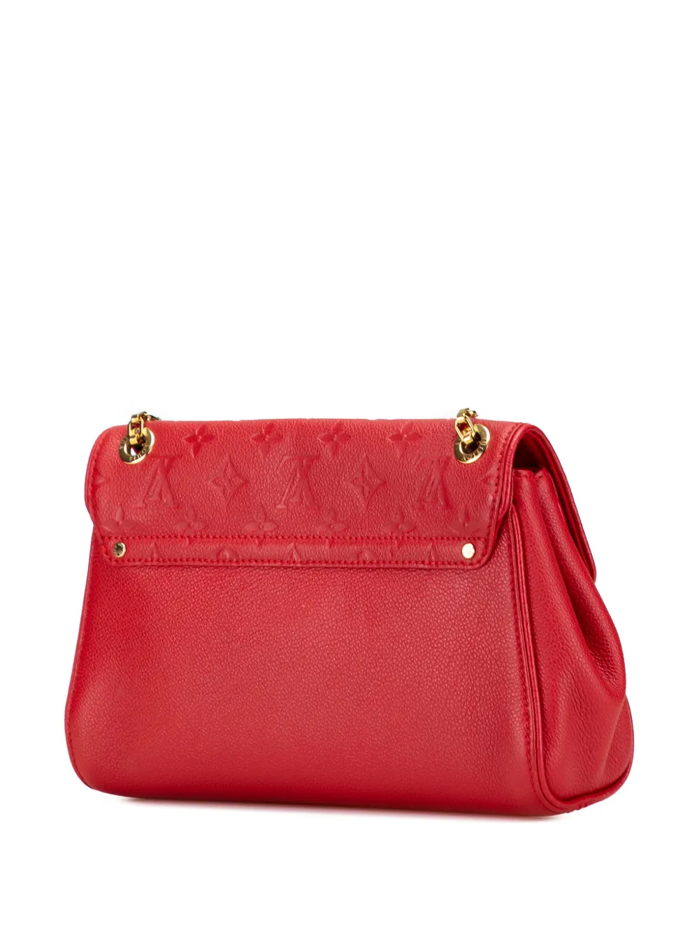 Pre-owned Louis Vuitton 2015 Monogram Empreinte Saint Germain Pm Shoulder Bag In Red