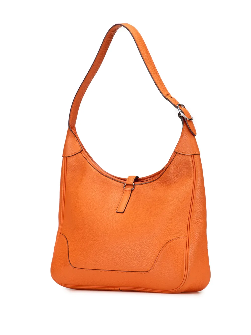 Pre-owned Hermes 2004 Clemence Trim Ii 31 Shoulder Bag In Orange