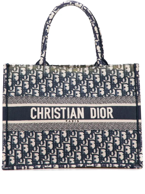 Christian Dior Pre-Owned 2021 Medium Oblique Canvas Book Tote Bag Blue  FARFETCH IN