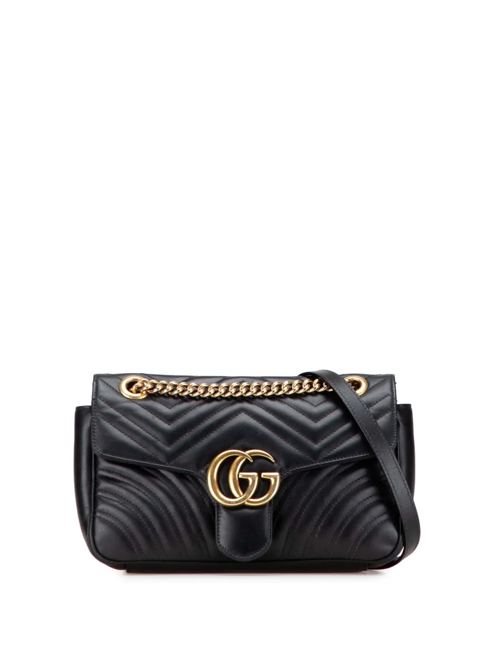Gucci Pre-Owned شنطة كروس 'جي جي مارمونت ماتولاسييه' جلد صغيرة بقلاب 2016-2025 | أسود | Image 1
