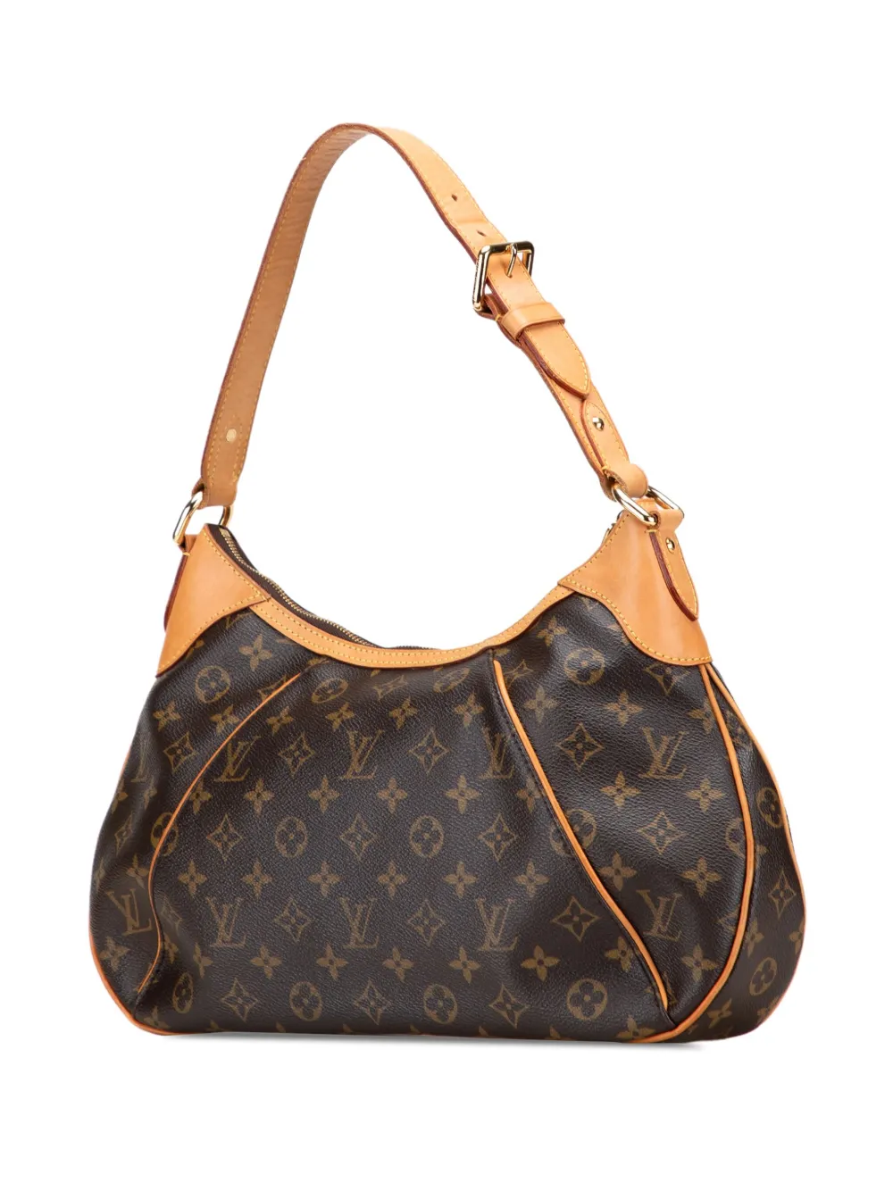 Pre-owned Louis Vuitton 2009 Monogram Thames Gm Shoulder Bag In Brown