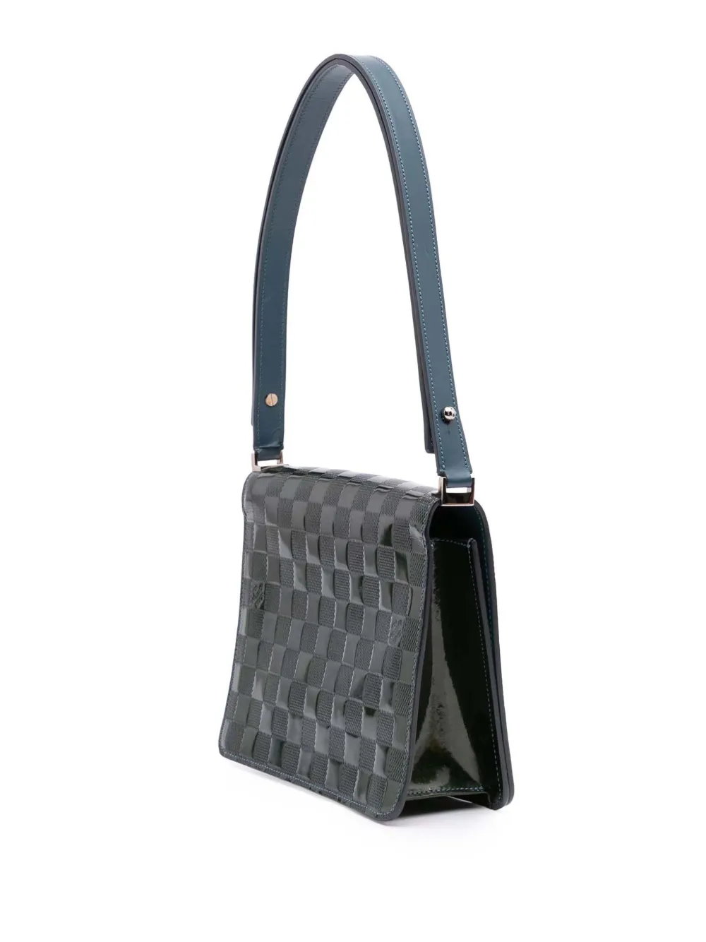 Pre-owned Louis Vuitton 2000-2010 Damier Vernis Cabaret Shoulder Bag In Green