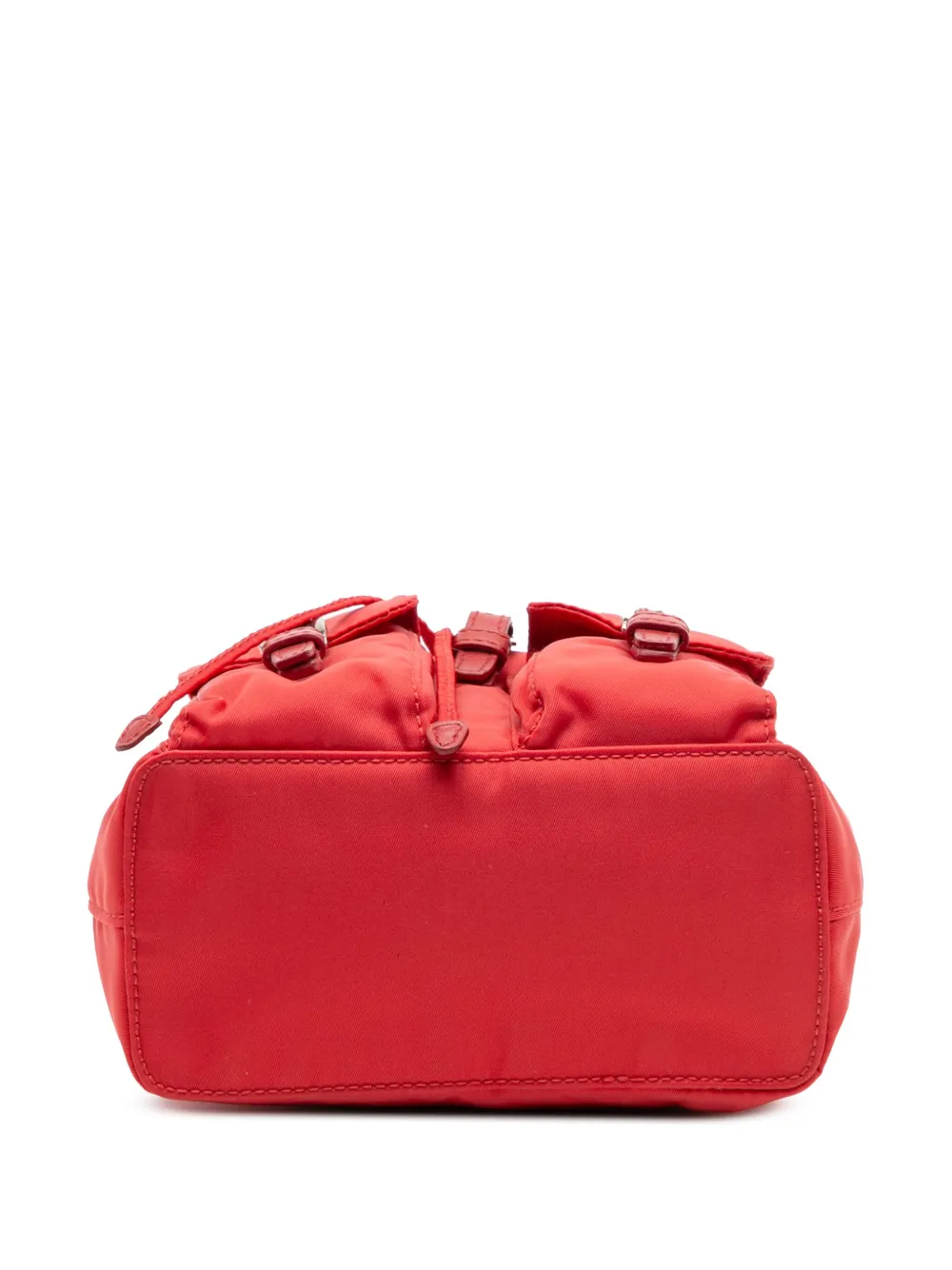 Pre-owned Prada 2000-2013 Mini Tessuto Chain Backpack Satchel In Red