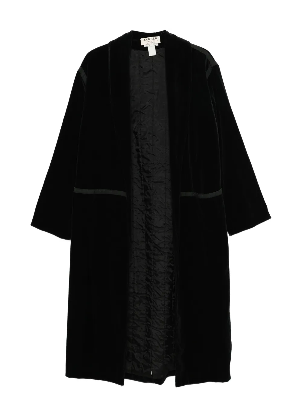 Pre-owned A.n.g.e.l.o. Vintage Cult 1970s Velvet Coat In Black