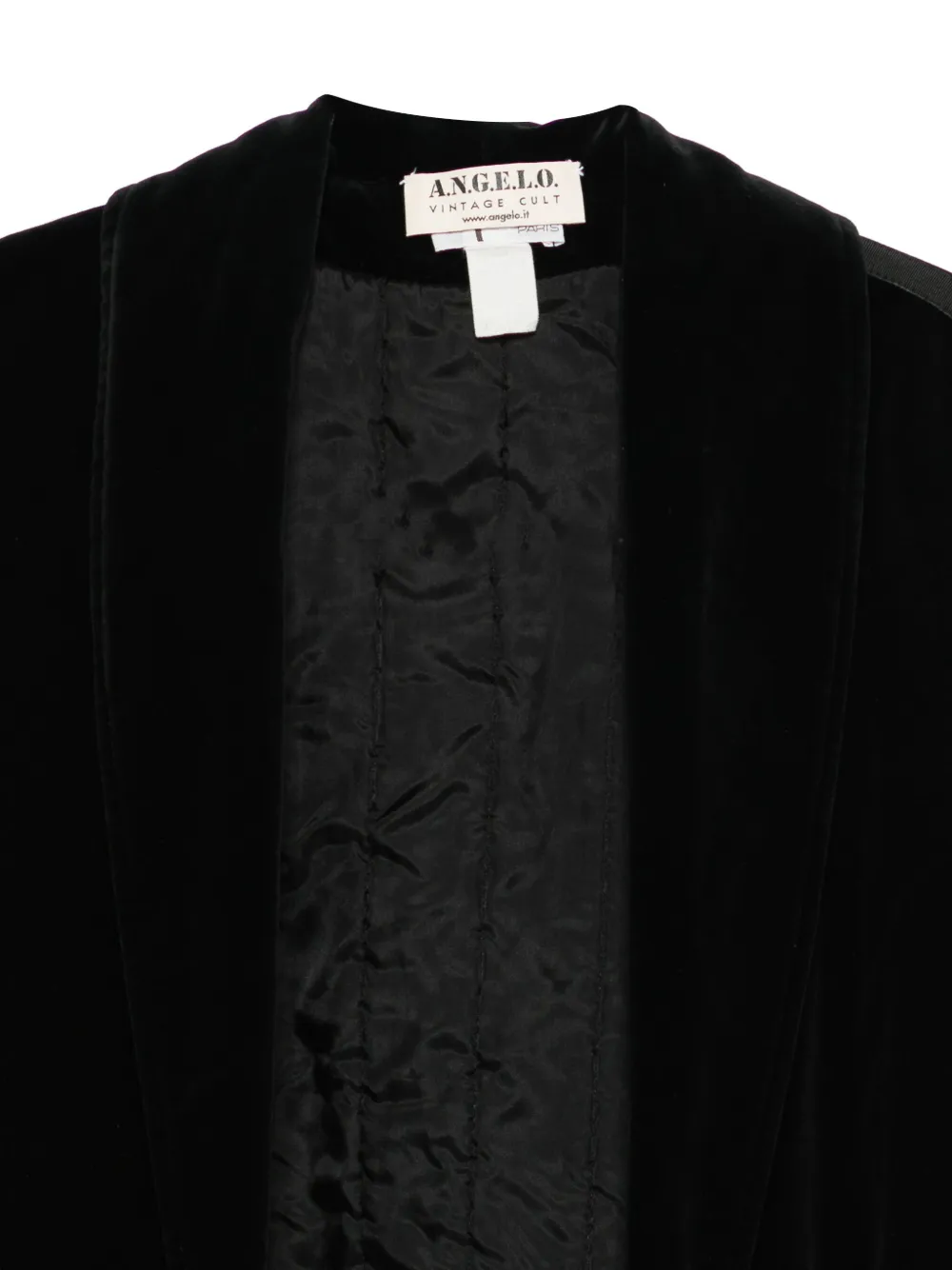 Pre-owned A.n.g.e.l.o. Vintage Cult 1970s Velvet Coat In Black