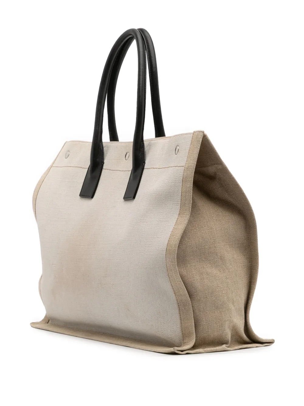 Pre-owned Saint Laurent 2020 Canvas Rive Gauche Tote Bag In White