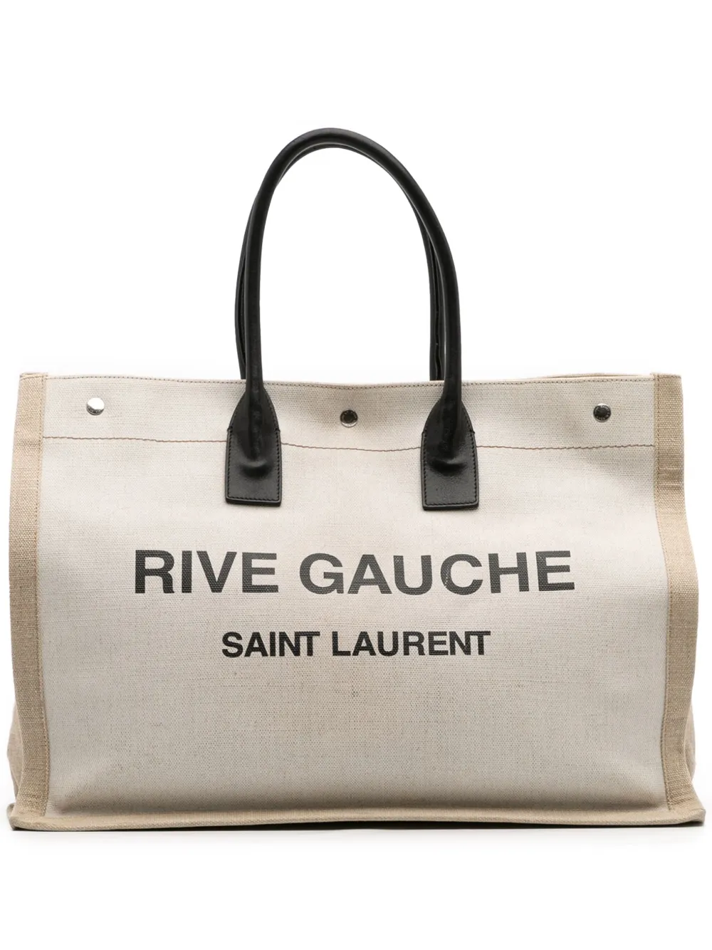 Pre-owned Saint Laurent 2020 Canvas Rive Gauche Tote Bag In White