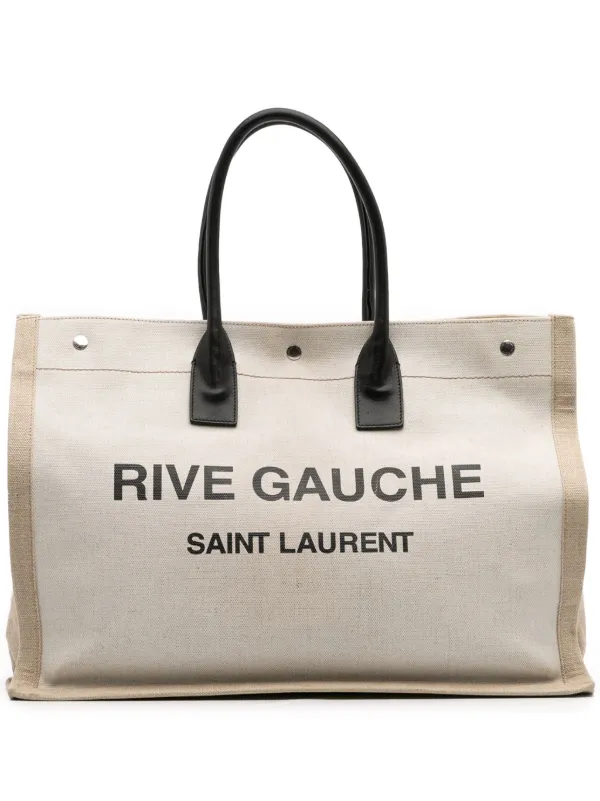 Saint Laurent Pre-Owned 2020 Canvas Rive Gauche Tote Bag White FARFETCH  ID