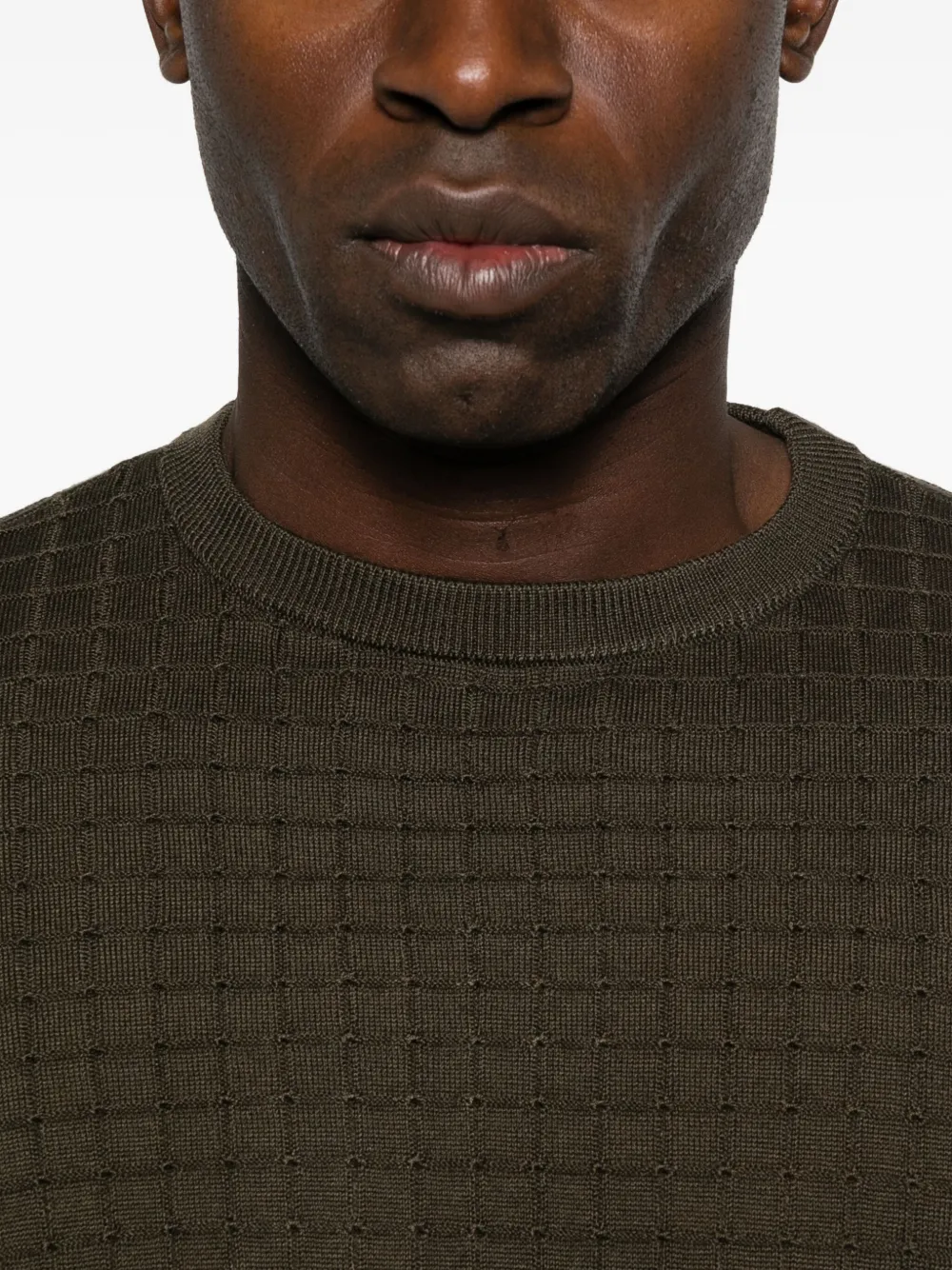 Emporio Armani Trui met ronde hals en textuur Groen