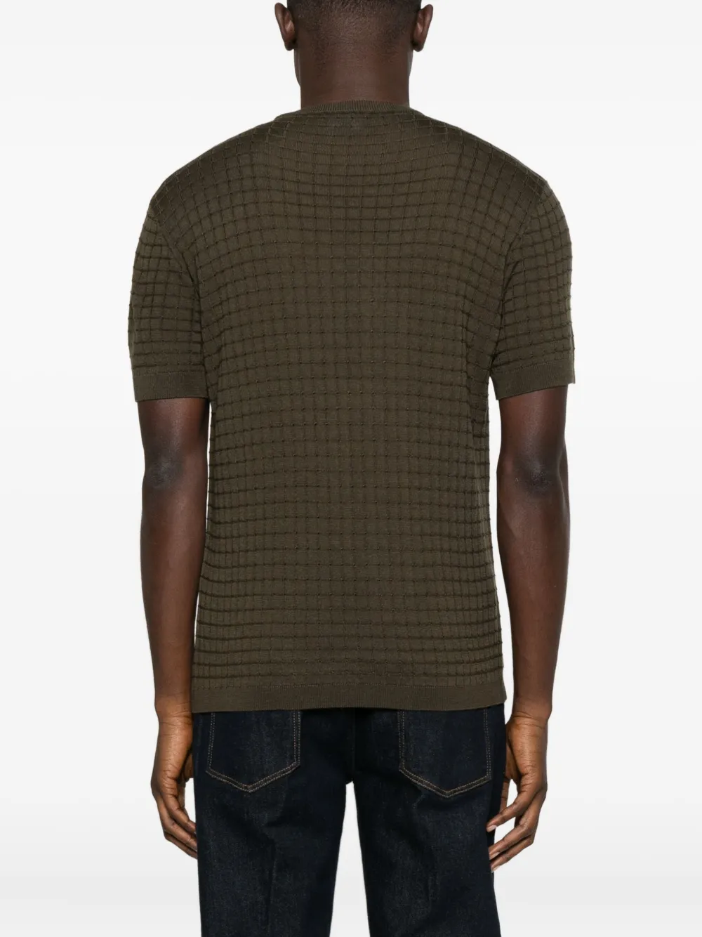 Emporio Armani Trui met ronde hals en textuur Groen