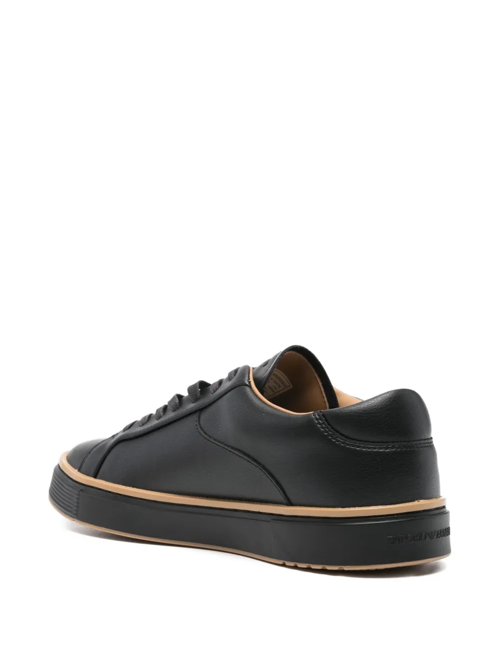 Emporio Armani Leren sneakers Zwart
