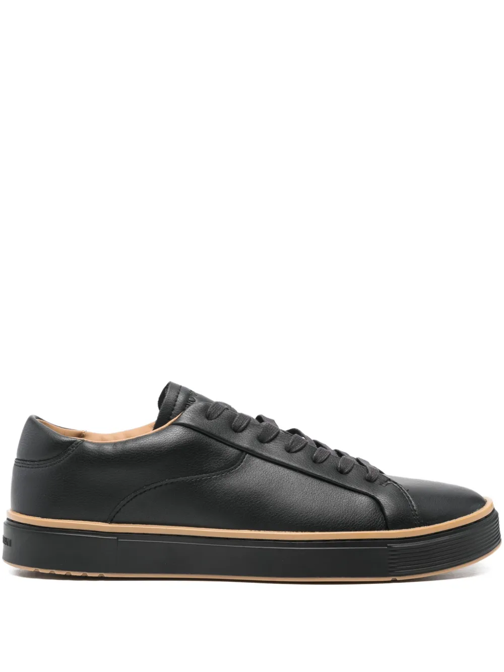 Emporio Armani Leren sneakers Zwart
