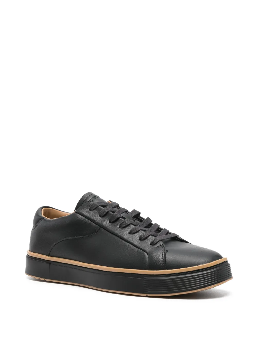 Emporio Armani Leren sneakers Zwart