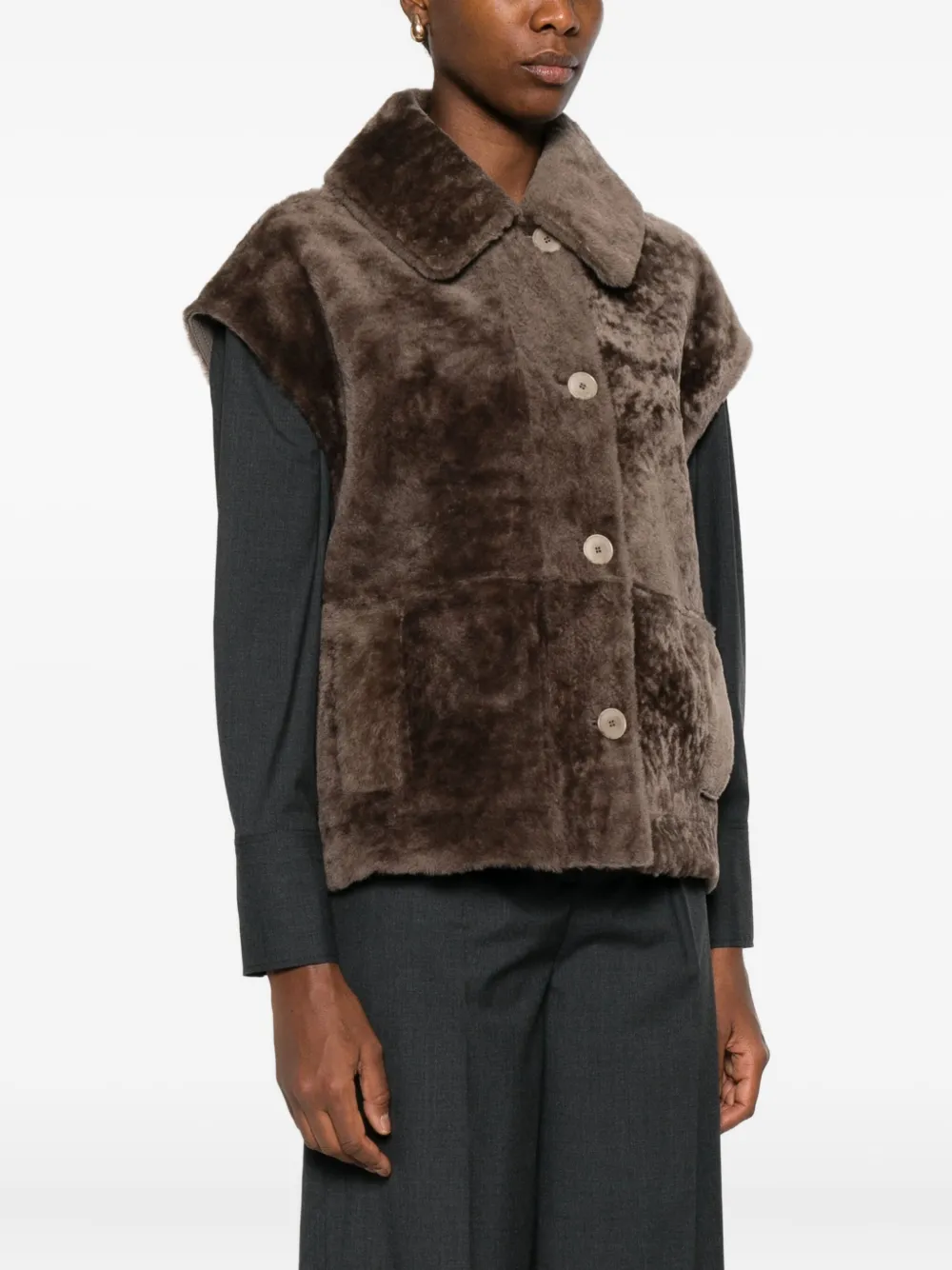 Joseph Shearling Jacket In Brown