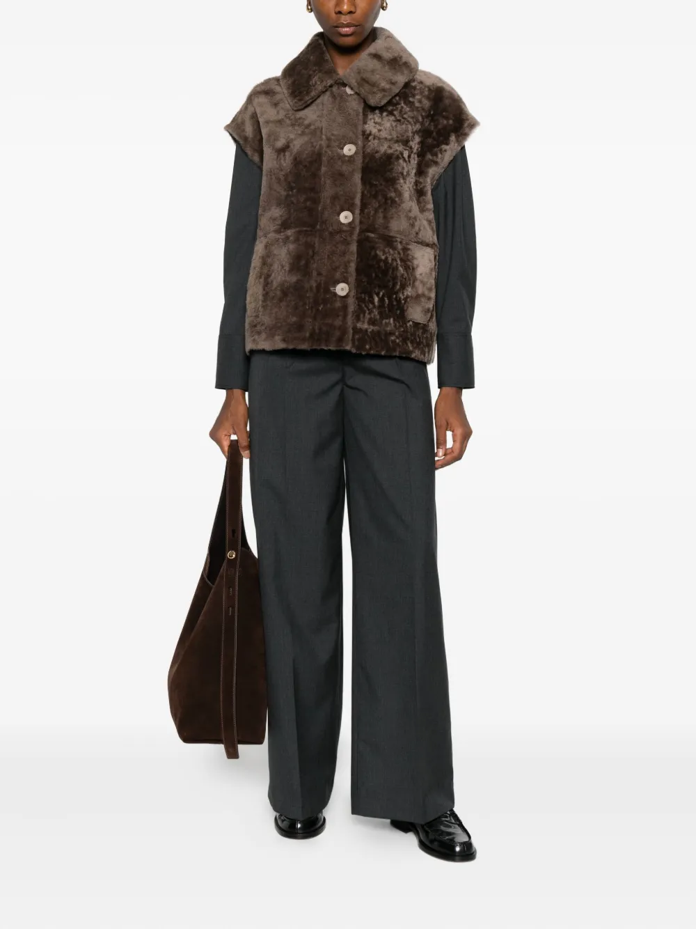 Joseph Shearling Jacket In Brown