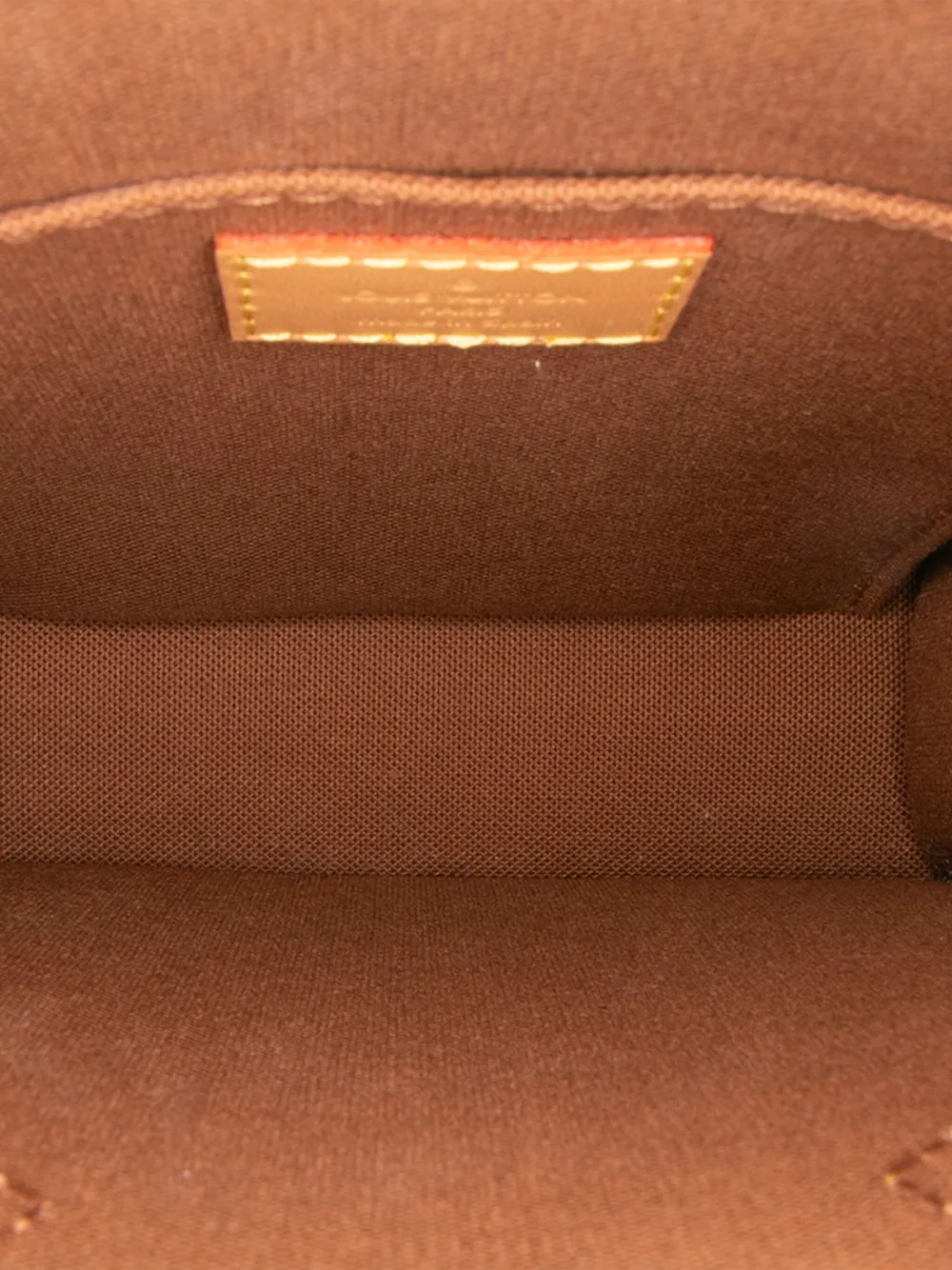 Pre-owned Louis Vuitton 2021-2025 Monogram Petit Sac Plat Satchel In Brown