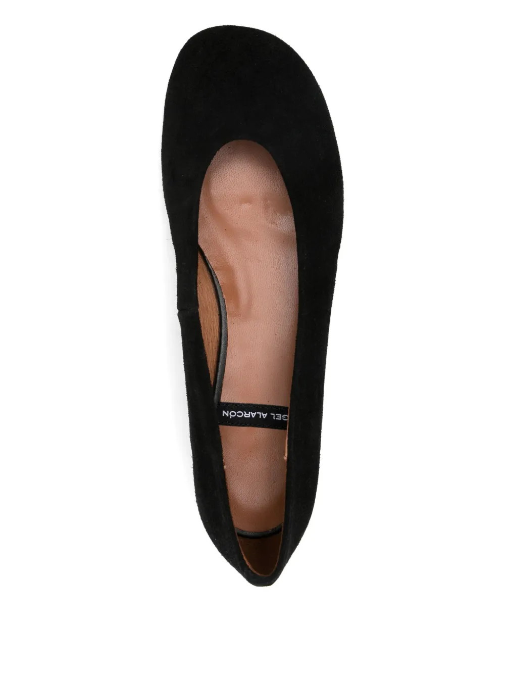 ANGEL ALARCON Katya leren ballerina's Zwart