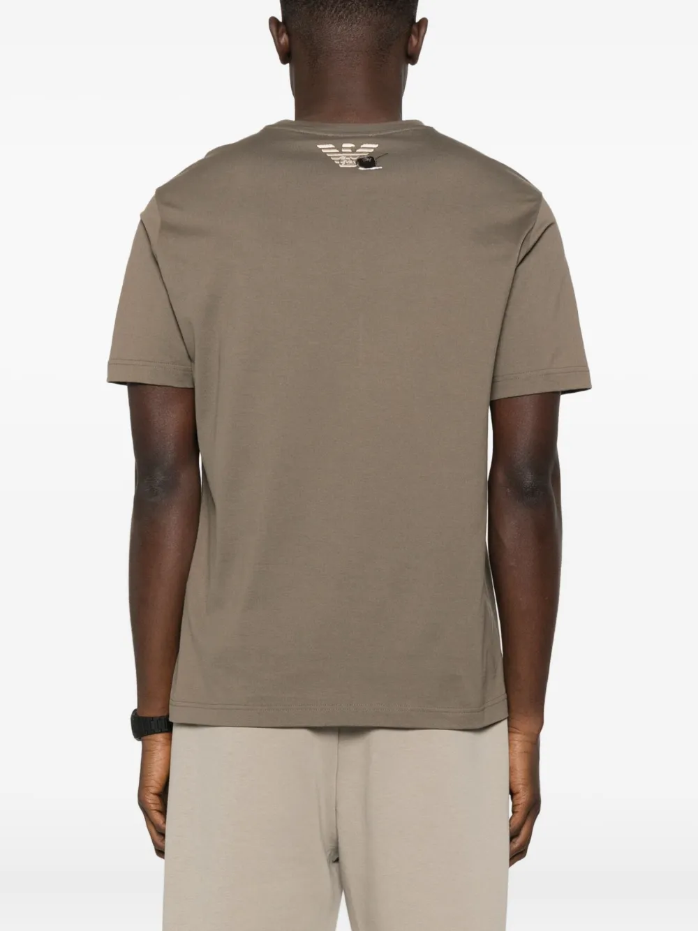 Emporio Armani T-shirt met grafische print Bruin