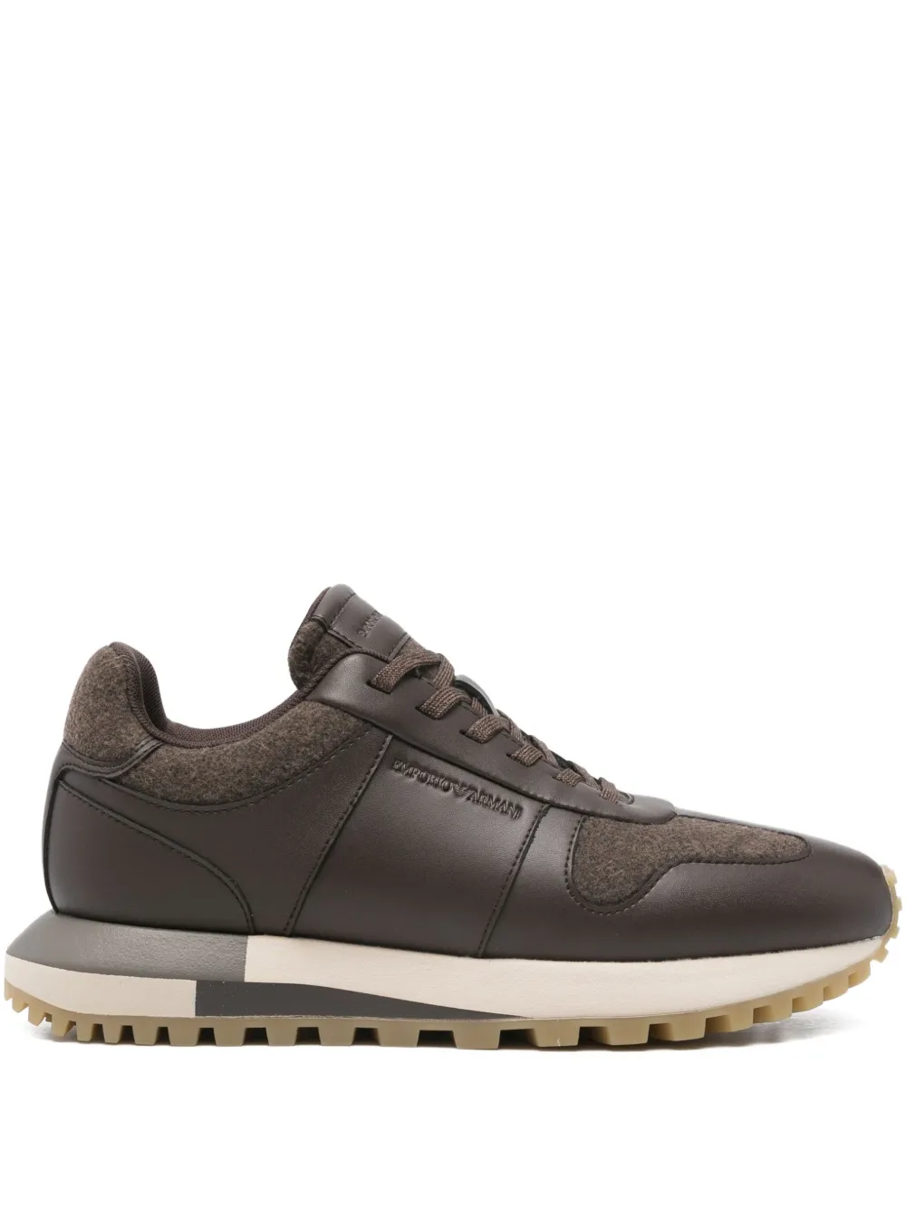 Emporio Armani panelled sneakers Bruin