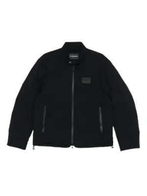 Emporio Armani logo-embroidered Bomber Jacket | Black | FARFETCH