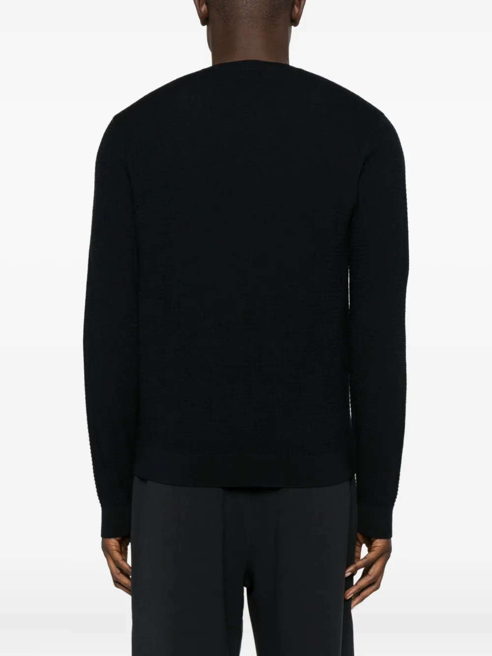 Emporio Armani Trui met ronde hals en textuur Blauw