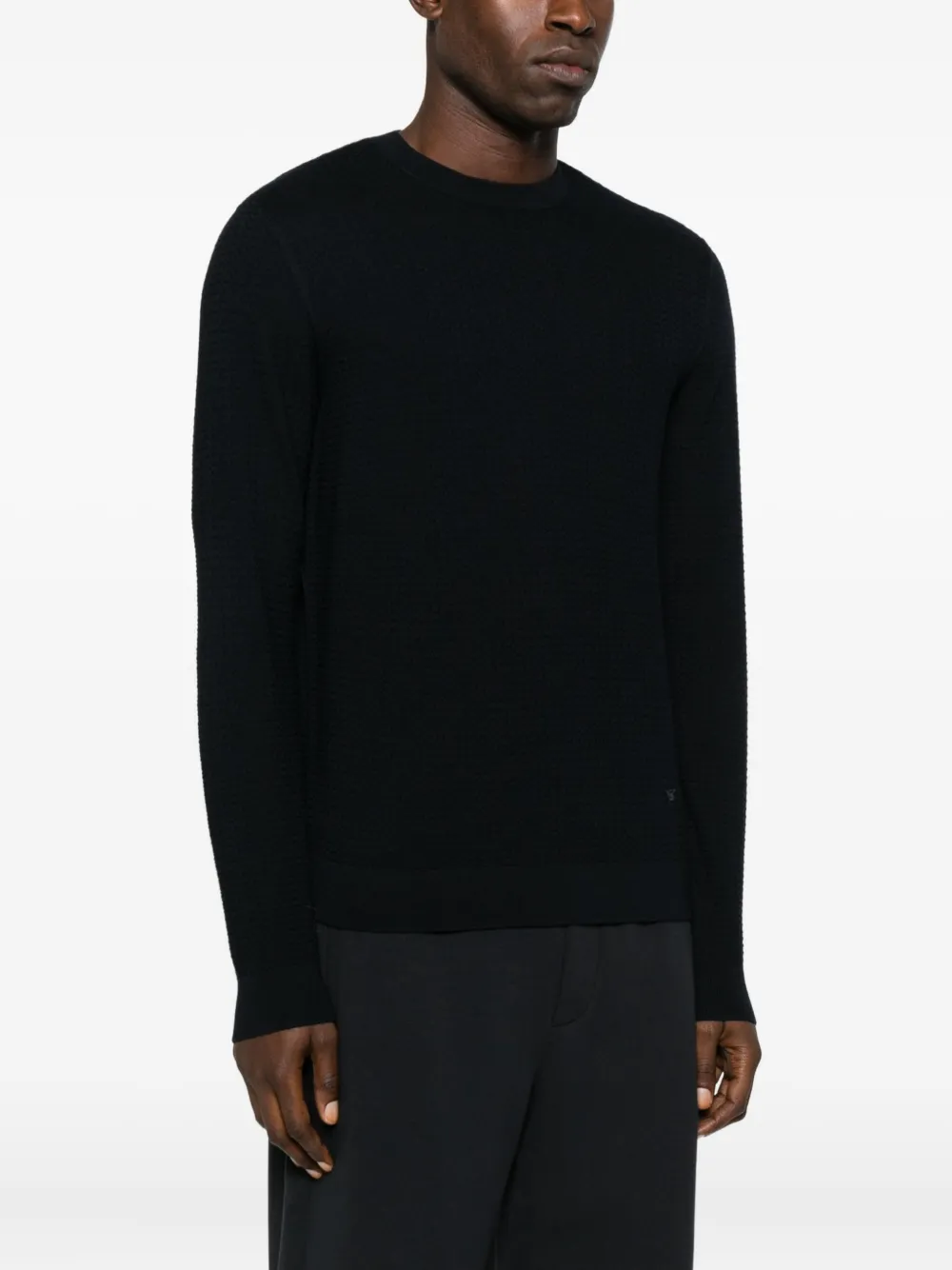 Emporio Armani Trui met ronde hals en textuur Blauw