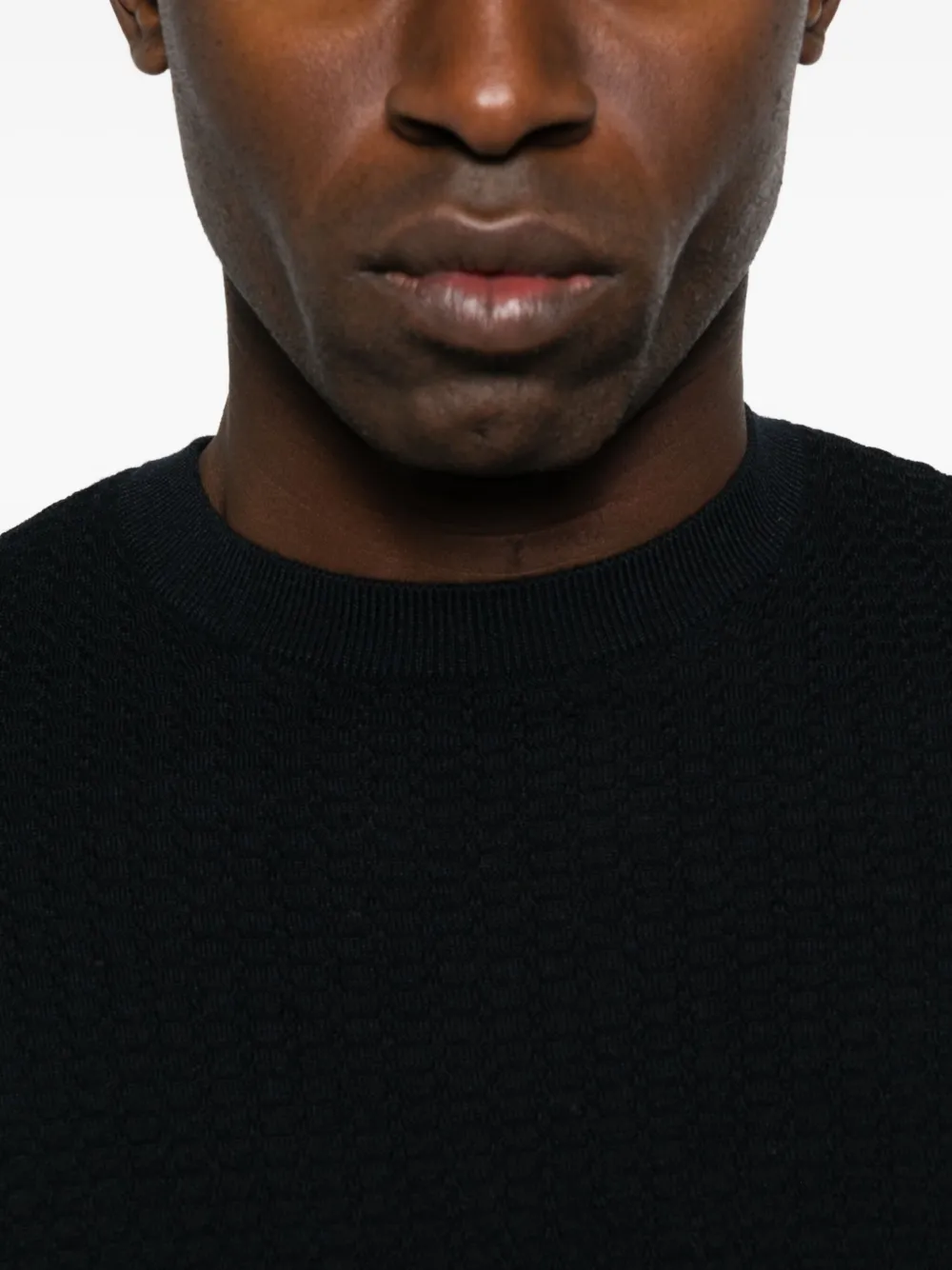 Emporio Armani Trui met ronde hals en textuur Blauw