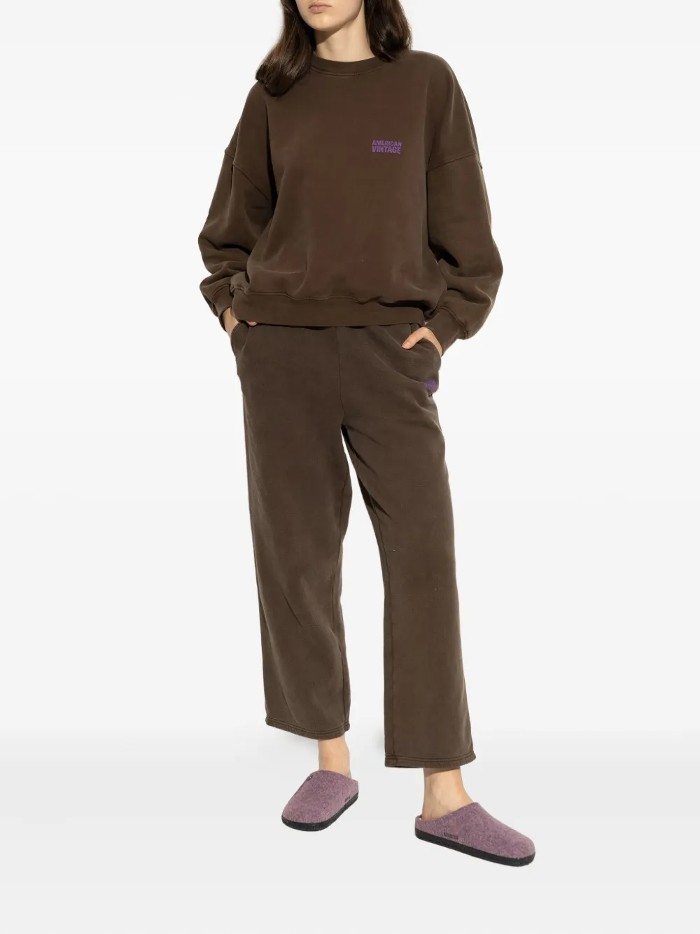 Birkenstock Zermatt slippers met lammy knoop Paars