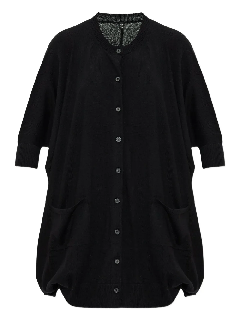 R13 button-front pocket cardigan | Black | Image 1