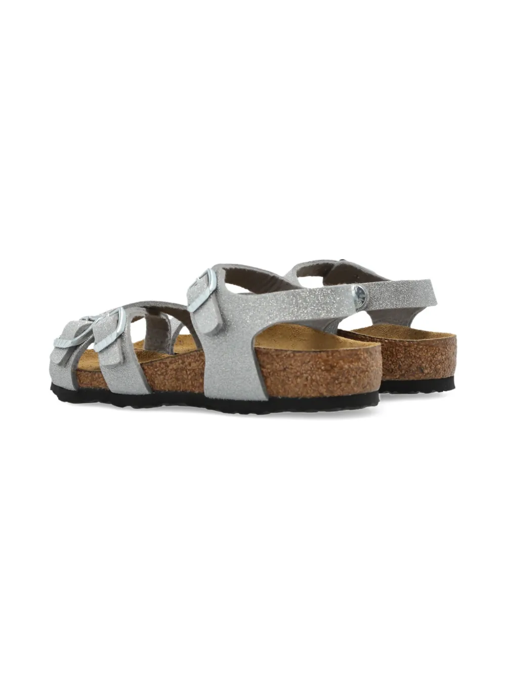 Birkenstock Kids Kumba sandalen met glitter gesp Grijs