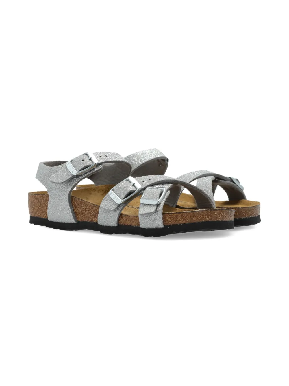 Birkenstock Kids Kumba glitter buckle sandals | Grey | Image 1