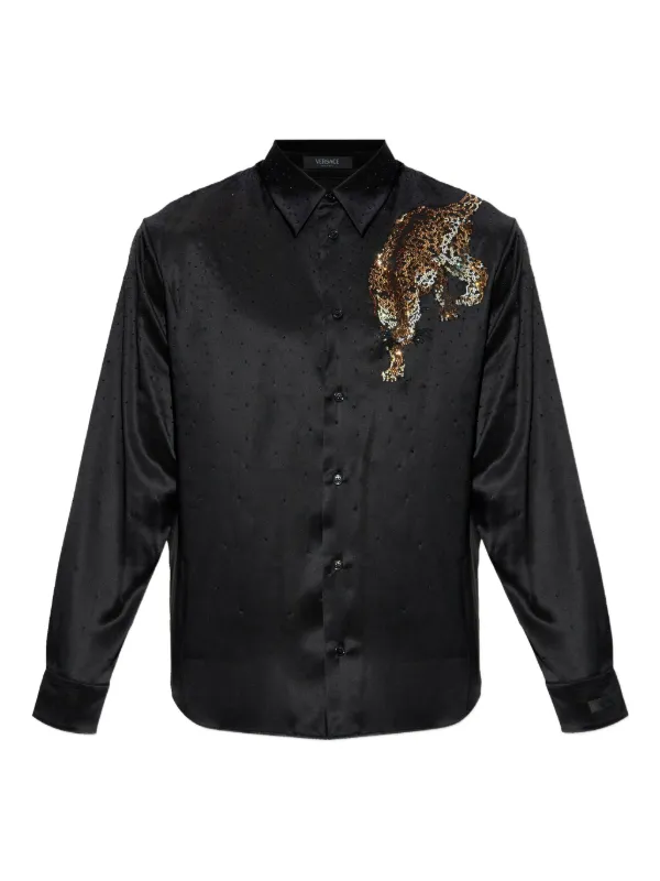 Versace embellished-animal Shirt Black FARFETCH
