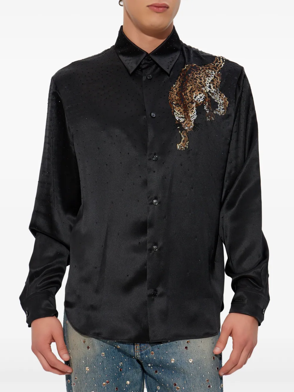 Versace Overhemd verfraaid met dieren Zwart