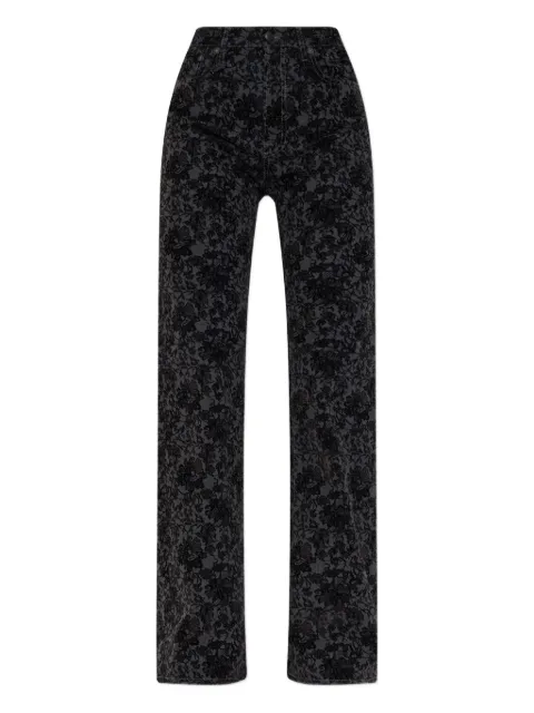 R13 floral-jacquard straight-leg jeans