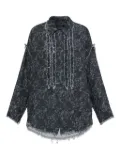 R13 frayed floral shirt - Black