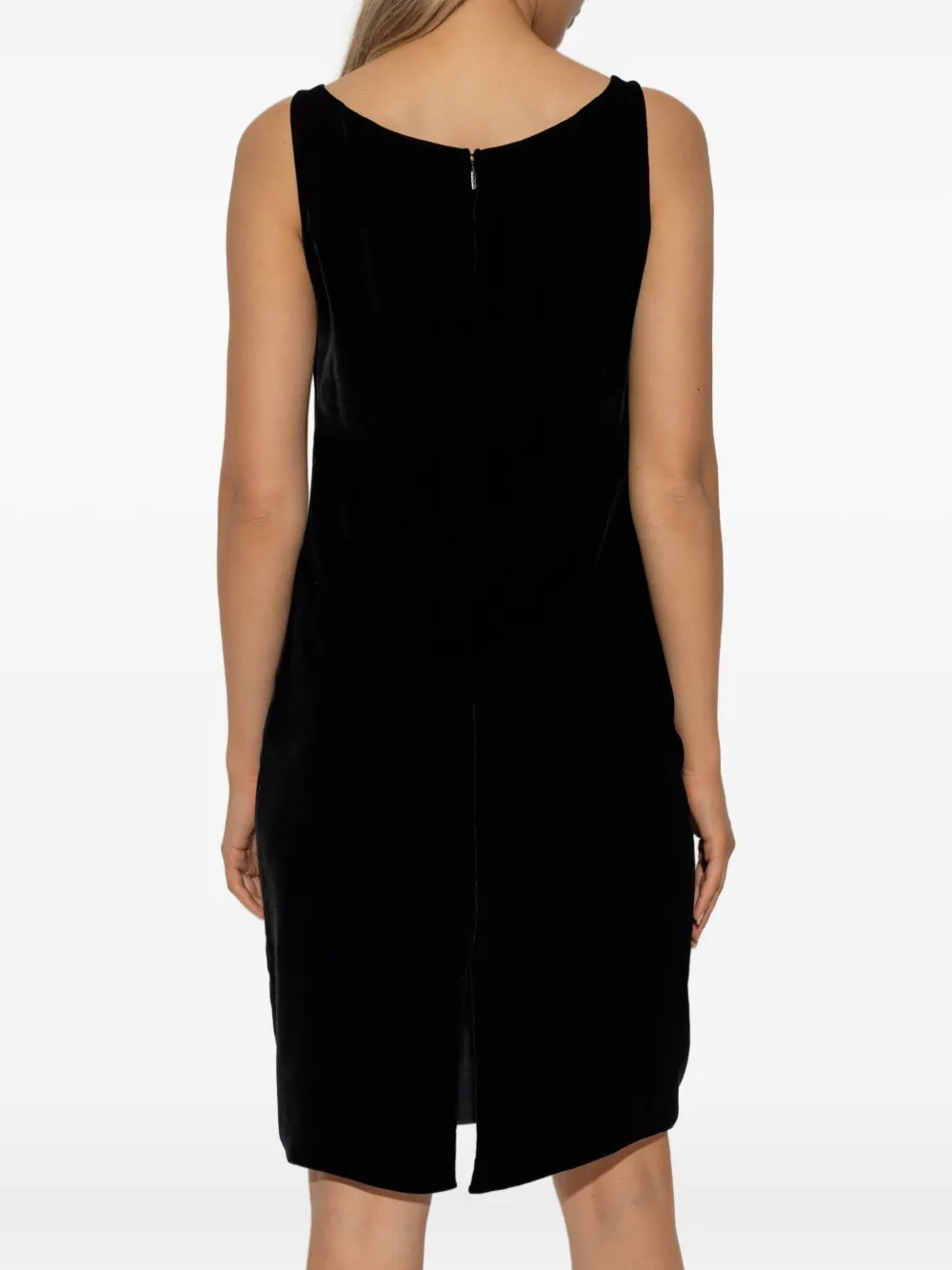 Versace Medusa Strap Liquid Velvet Body-con Dress In Black