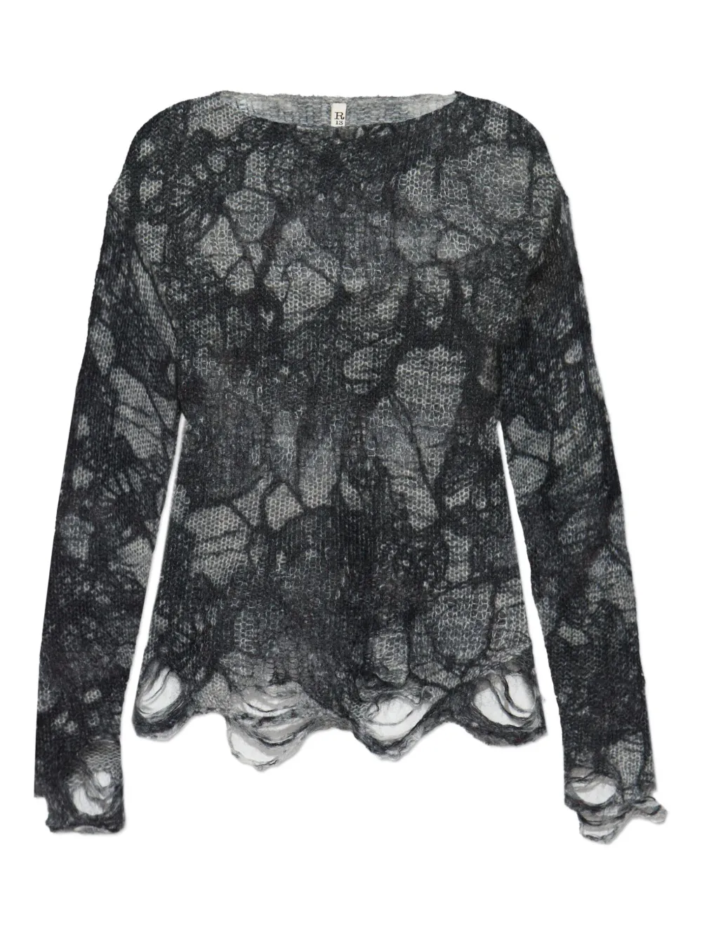 R13 open-knit sweater | Black | Image 1