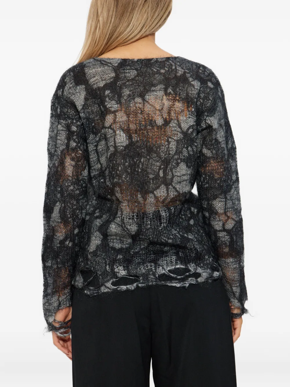R13 Open-knit Sweater In Black