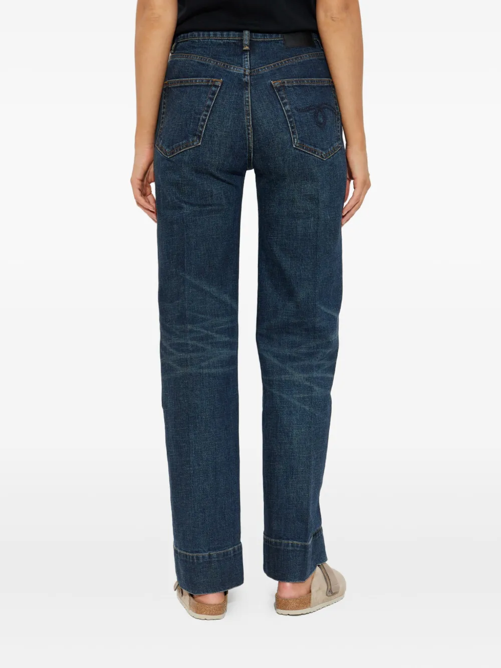 R13 Logo-patch Jeans In Blue