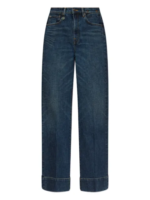 R13 embroidered straight-leg jeans