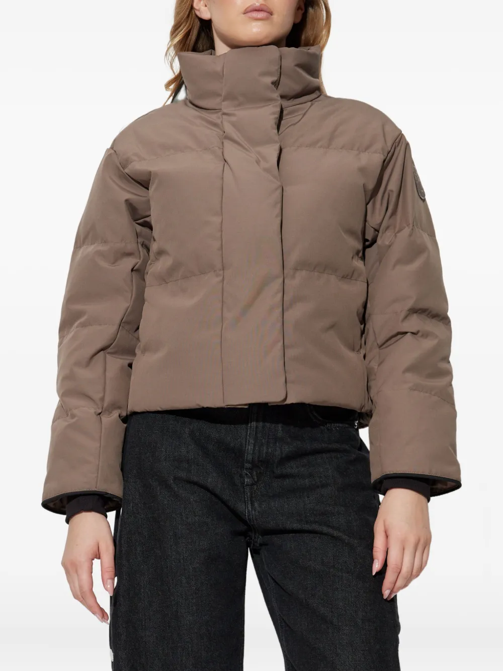 Canada Goose Long-sleeved Stand-collar Down Jacket In Gray