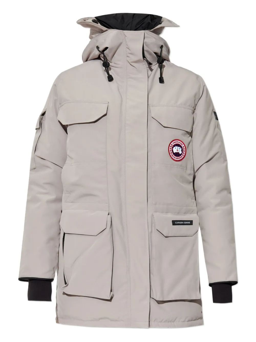 Canada Goose logo-patch parka coat - Grigio