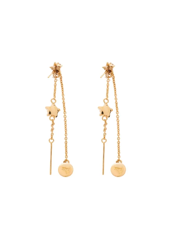 Versace メドゥーサ スター ドロップピアス | ゴールドトーン