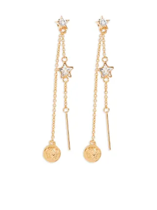 Versace メドゥーサ スター ドロップピアス | ゴールドトーン